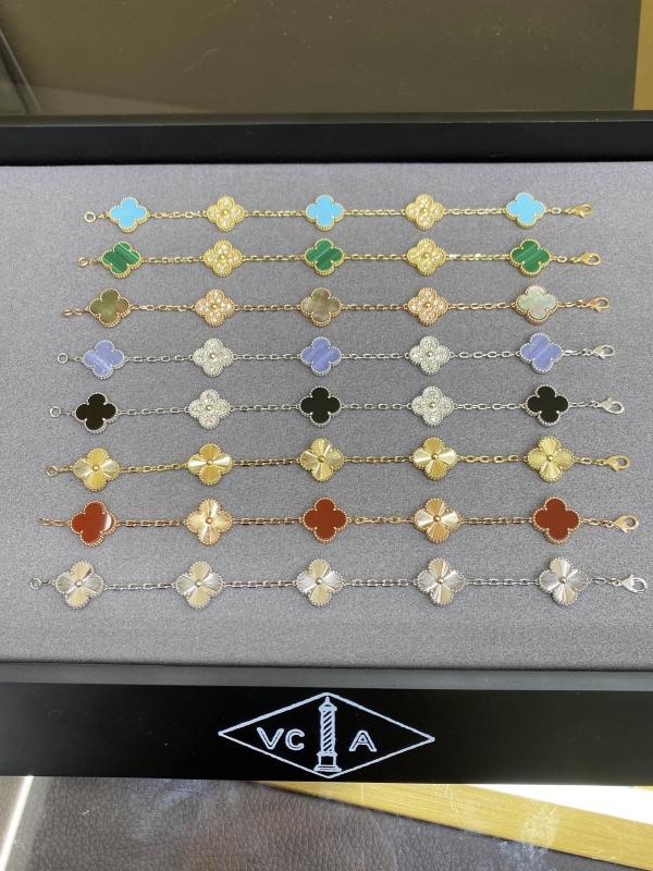 仿真梵克雅寶VCA四葉草五花手鏈款式大全